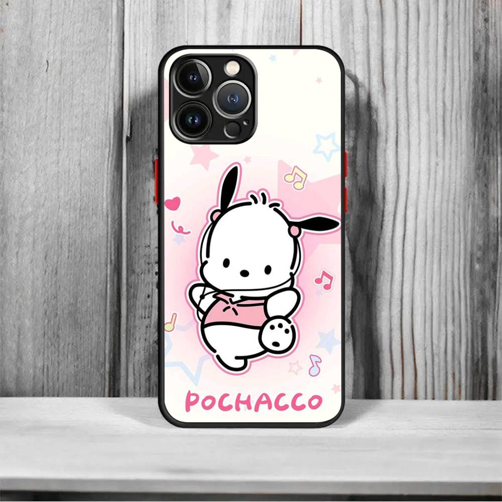 Cute Cartoon P-pochacco For iPhone 16 15 14 11 12 13 Mini Pro Max X XR XS Phone Case shockproof frosted