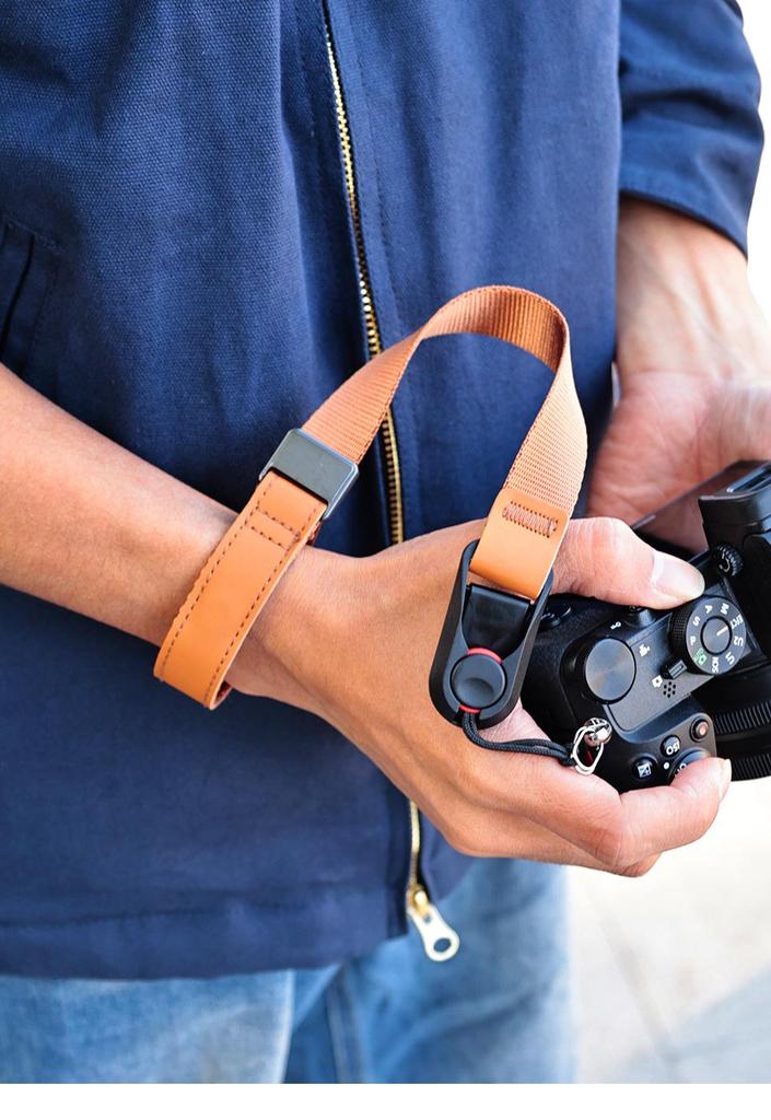 Quick Release Magnetic Camera Wrist Strap for Fujifilm, Canon, Nikon, and Sony Mirrorless & DSLR Cameras.