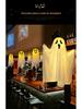 Halloween Ghost Pumpkin Lantern Pendant - Luminous Hanging Decoration for Spooky Indoor Scenes.
