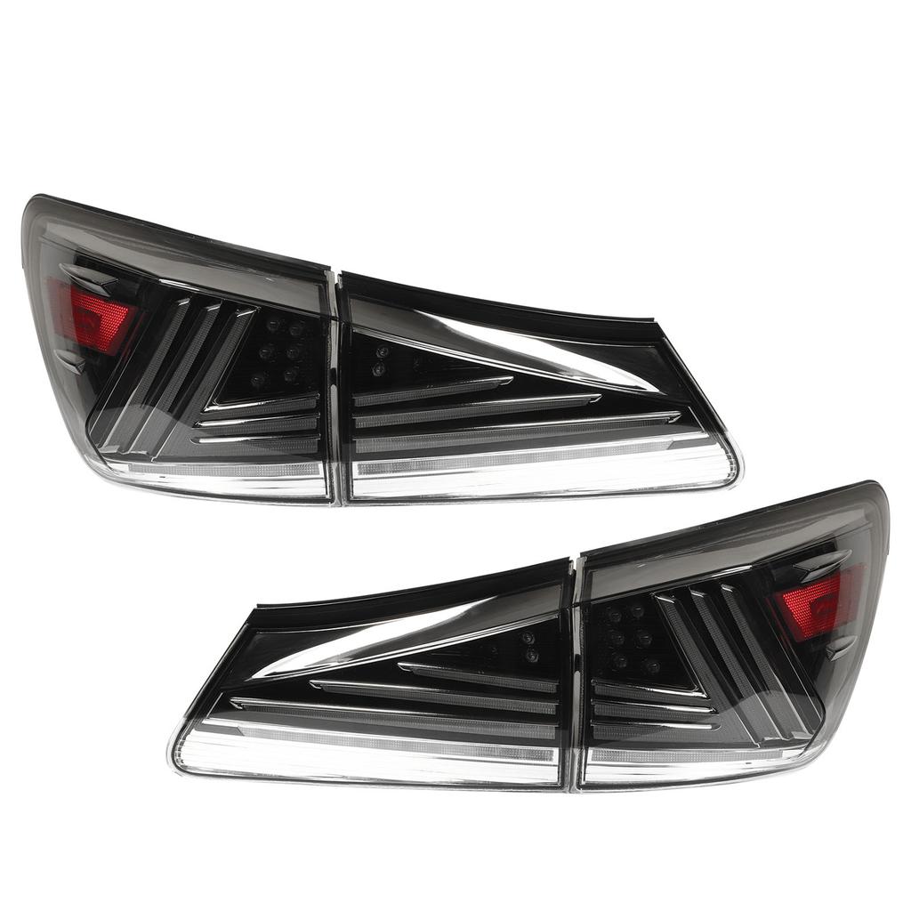 1 Pair Car LED Tail Lights Left Right Dynamic Turn Signal Rear Brake Lamps Fit For IS250 IS350 XE20 2006 to 2013