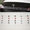 3D ABS Letters Logo Carbon Chrome Black Red Badge Car Rear Trunk Stickers For Tesla Model 3 Y X S Back Decals Accessories