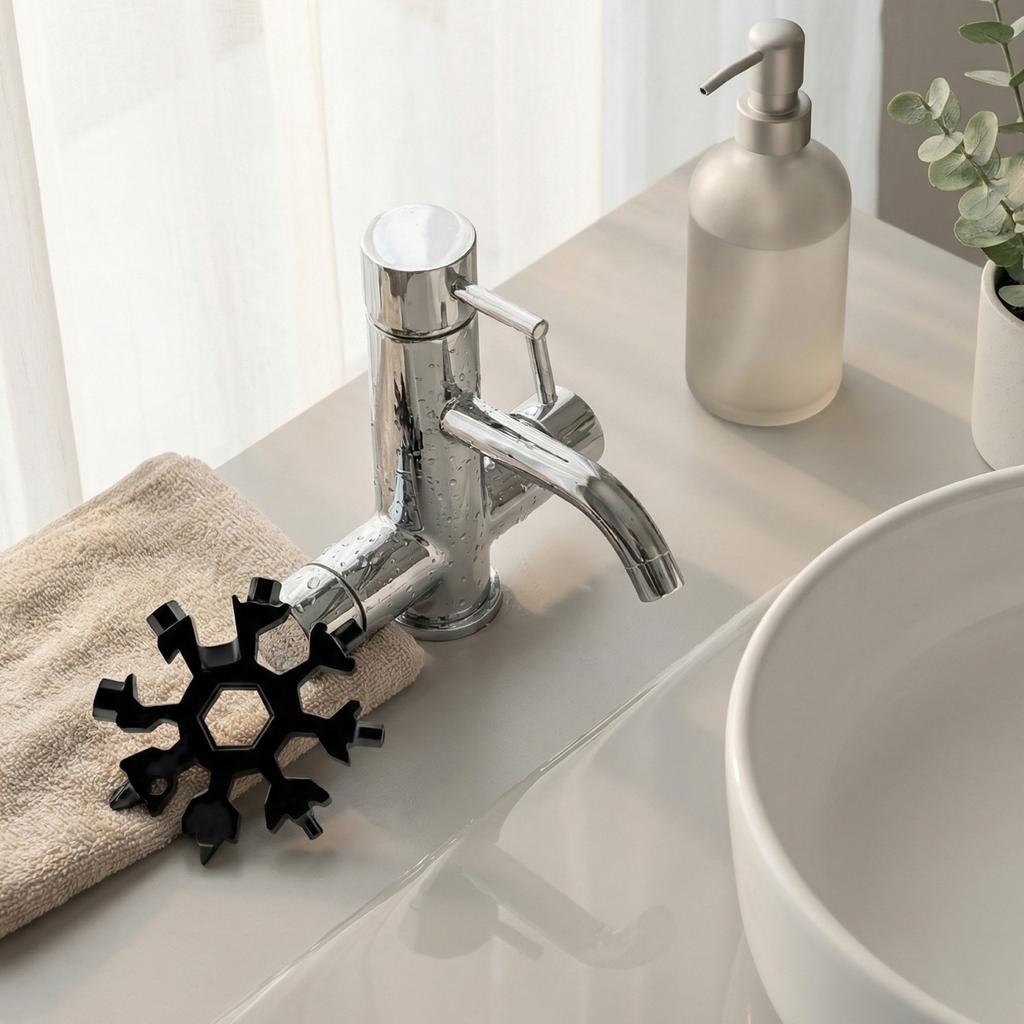 18-in-1 Multi-purpose Hexagon - Multi-function Snowflake- Bathroom Stainless Steel Universal Portable Tool Set