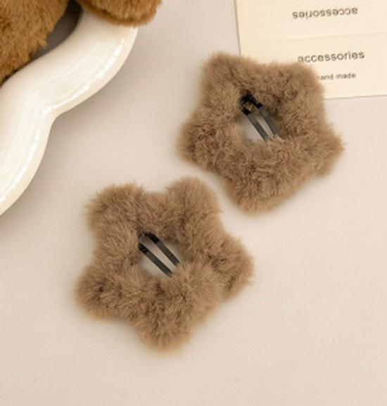 Autumn & Winter Coffee Hair Clip: Women's Seamless Duckbill, BB & Bangs Clips