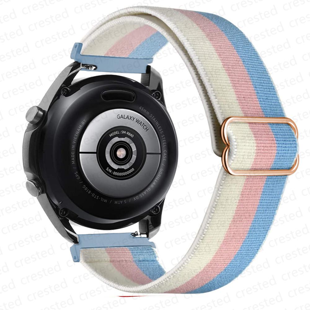 20mm/22mm Armband für Samsung Galaxy Watch 7/FE/6/5/pro/4 44mm 40mm/classic 3/Active 2/46mm Verstellbares Elastisches Nylon Armband