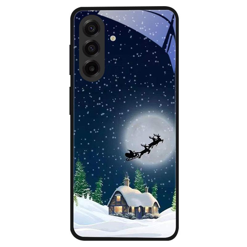 Christmas Style Tempered Glass Case For Samsung Galaxy S24 S22 S21 S23 S25 Ultra Fe Shockproof Cover S25FE S25 Edge Shell Coque