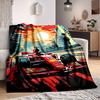 1pc Racing Car Blanket Lightweight Flannel Blanket Throw Blanket For Sofa, Bed, Travel, Camping, Livingroom, Office, Couch
