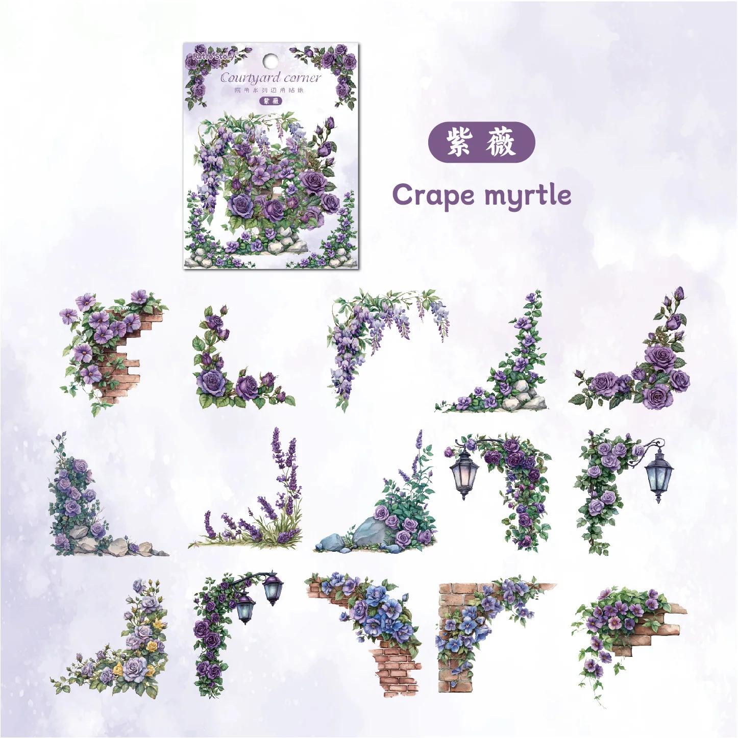 

30Pcs Flower Corner Stickers PET Sticker Pack for DIY Diary, Album & Scrapbooking Decoration
