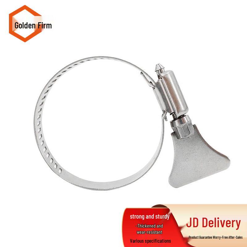 304 Stainless Steel American Style Hose Clamp with Handle 16-25mm (10-pack)