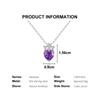 Heart 8.00mm nautral Amethyst pendant Crown design 925 Sterling silver necklace luxury fine jewelry for women's anniversary gift