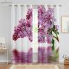2pcs Butterfly 3D Stereo Flower Printing Curtain Rod Pocket Bedroom Living Room Kitchen Decorative Curtain Easy To Wash and Care