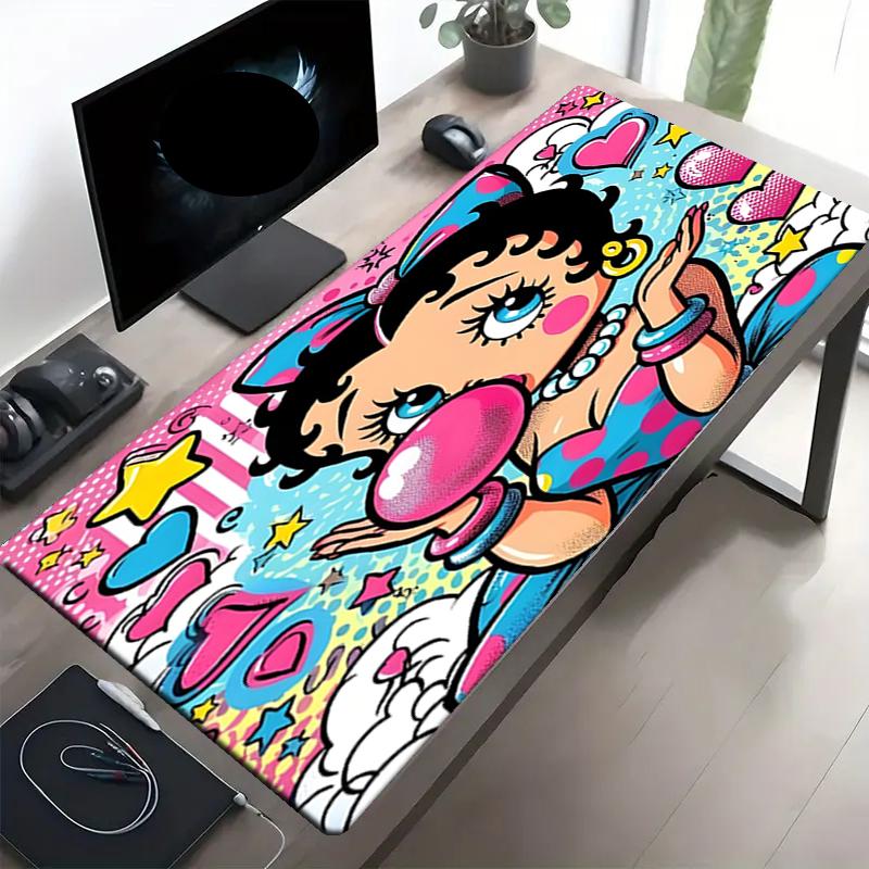 Sexy Doll Print Mouse Pad, Anti‑Slip Desktop keyboard Mat, for PC Laptop Gaming Working Daily Use, Cool Festival Surprise Gift