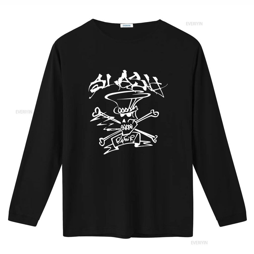 Slash Skull Crossbone Drawing R FNR Mens Heavy Metal Music Merch T Shirt Vintage Washed Casual Stretched Unisex Versatile