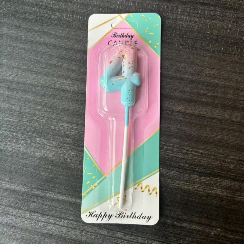 Galaxy Gradient Birthday Candle Ornament - Pink, Blue, Purple Cake Decoration
