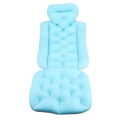 Ganzkörper-Badewannenkissen Verlängerter Typ Badematte für Erwachsene zur Kopf- und Nackenstütze mit Saugnäpfen Blau