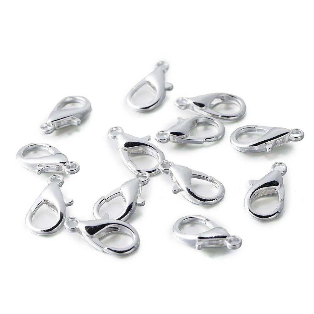 100pcs/lot Lobster Clasps For Bracelets Necklaces DIY Hooks Chain Closure Accessories For Jewelry Making Findings