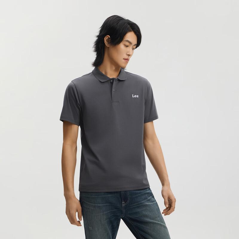 Lee Men's Small Embroidered Logo Lightweight Short-Sleeve Polo Shirt