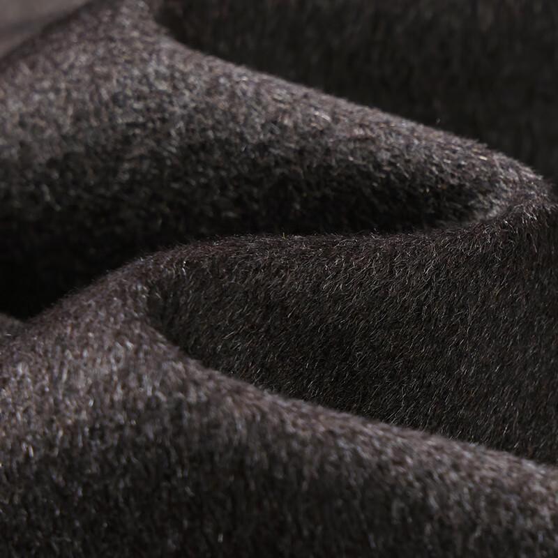 Hengyuanxiang Men's Hooded Pure Wool Mid-Length Coat