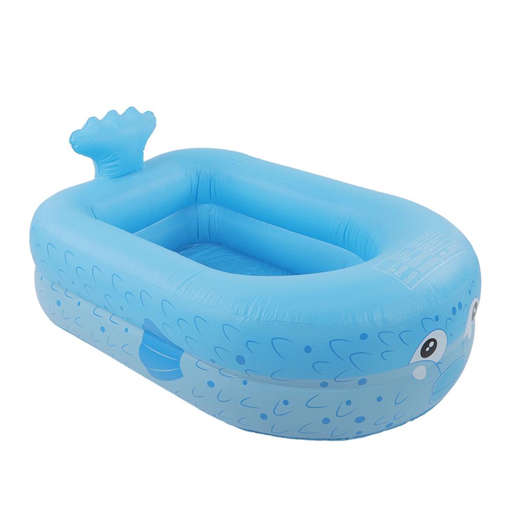 Inflatable Swimming Pool Cartoon Kiddie Blow Up Pool Household Bath Inflatable Pool Blue