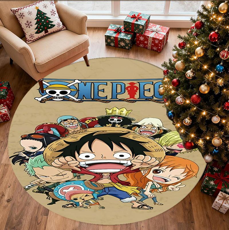 One Piece Pattern Round Rug, Indoor/Outdoor Mat, for Picnic, Gameroom, Bedroom, Office, Living Room, Home Decor Carpet, Birthday Gift