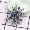 Blucome Vintage Silver Color Leaf Crystal Flower Brooch Women Girls Scarf Hats Accessories Gold Color Corsage Pins