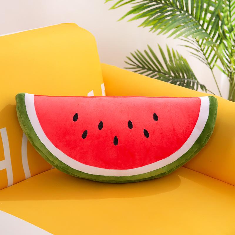 Watermelon Plush Seat Cushion - Fruit Pillow for Office Chair or Sofa
