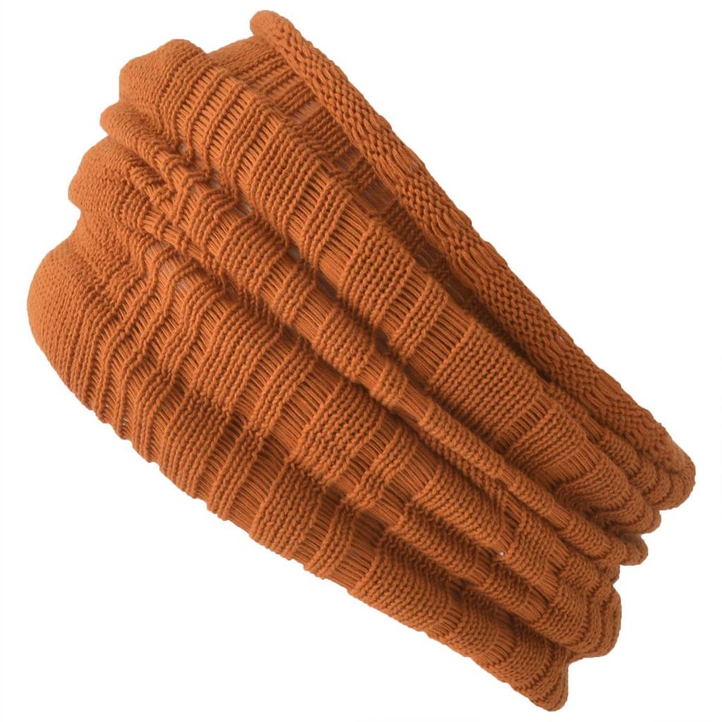 CHARM Made in Japan Cotton Mesh Long Headband Size Fits Stylish Hat Neck Warmer 100% 3-Way [One All/Orange]