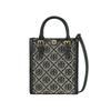 Tory Burch T Monogram Classic Allover Print Fabric And Leather Tote Bag Unisex Tote Bag Navy-Blue 87146-405