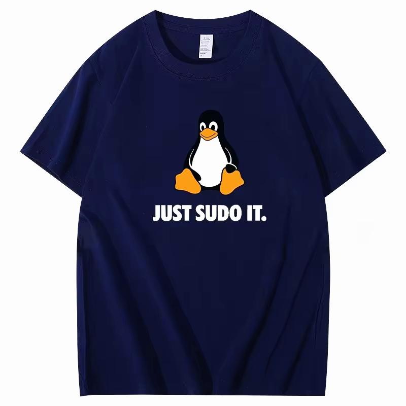 Just Sudo It Tshirt Funny For Unisex Linux Operating System Penguin Clothing Style Tops Short Sleeve Tshirts Summer Breathable Top