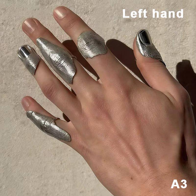 Irregular Texture Ring, Exaggerated Knuckle Ring, Artistic Wide-Band Ring, 3D Pleated Texture Design Adjustable Ring
