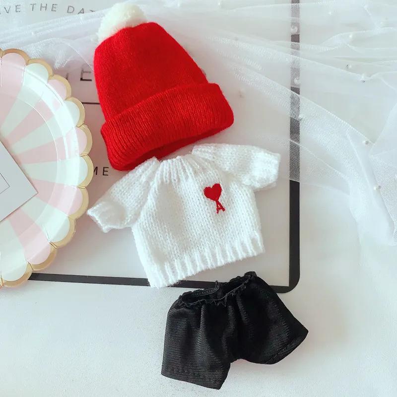20cm Plush Doll's Clothes Knitted hat animal whale sweater pants Accessories for Korea Kpop EXO Idol Dolls Clothing Fans Gift