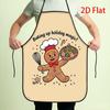 1pc 2D Flat Print Baking Apron, Holiday Magic Gingerbread Chef with Cookie Pattern, Durable Fabric, with Adjustable Shoulder Straps, Suitable for Make