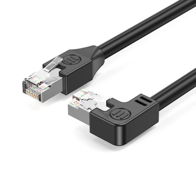 Cat5e Networking Cord with Angled RJ45 Connectors Flexible Cat5e Ethernet Networking Cable for Tight Space Electronics