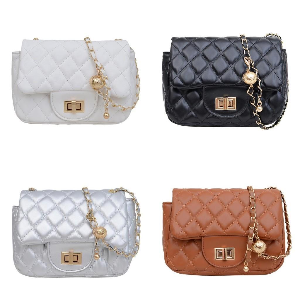 Women's Fashion Grid Shoulder Bag Chain Bag Street Trend Small Square Bag