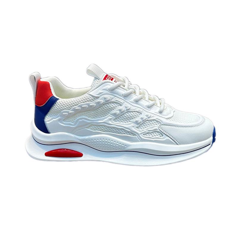 2024 Men's Mesh Breathable Casual White Shoes - Soft Sole, Versatile, Trendy Sports Sneakers