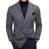 Men Suit Coat Lapel Long Sleeve Single-Breasted Closure Suit Jacket with Pockets Slim Fit Business Workwear
