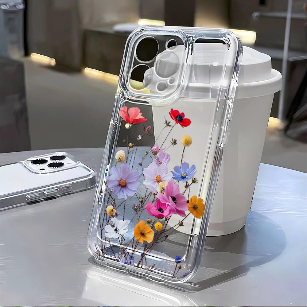 Plum Flower Phone Case for iPhone 16 Pro 15 14 Plus 13 12 11 17 Pro Max 17 Air 17 Pro Shockproof Case Cover