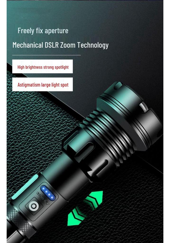 XHP90 Explosion-Proof Rechargeable LED Flashlight: Super Bright, Waterproof, Telescopic Zoom, Aluminum Alloy, Handheld Light for Outdoor Use.