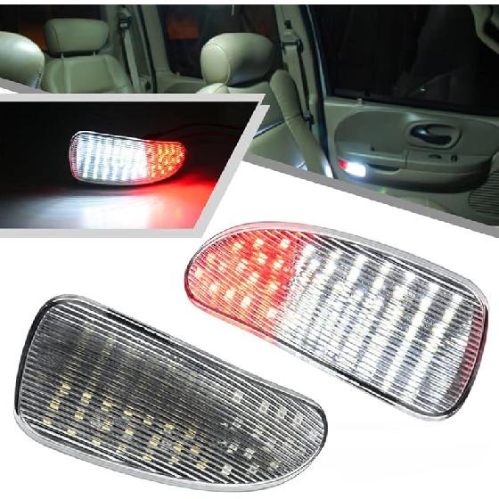 2Pcs F150 LED Courtesy Door Lights for Ford F150 1997-2003, F150 SVT Lightning 1999-2002, F250 Light Duty 1997-1999 Red& White LED Side Door Panel Clear lens