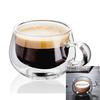 A&A Store 150ml Double-layer Cup Heat Thermal Glass Resistant Tea Coffee Handle