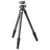 Velbon Carmagne N543 MT AZ Medium Carbon Fiber 4 Leg Compatible Ball Head Carbon Fiber Black Tripod, Sections, Diameter Approx. 25.5mm,