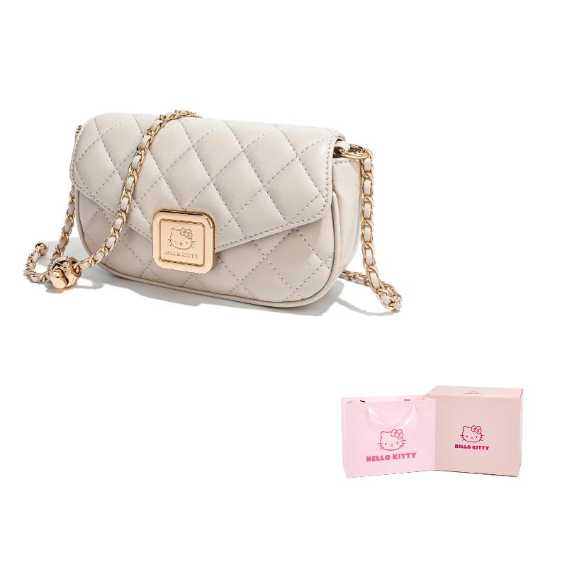 New Sanrio Hello Kitty PU Shoulder Bag, Crossbody Bag Women's Ecru SHHF41231