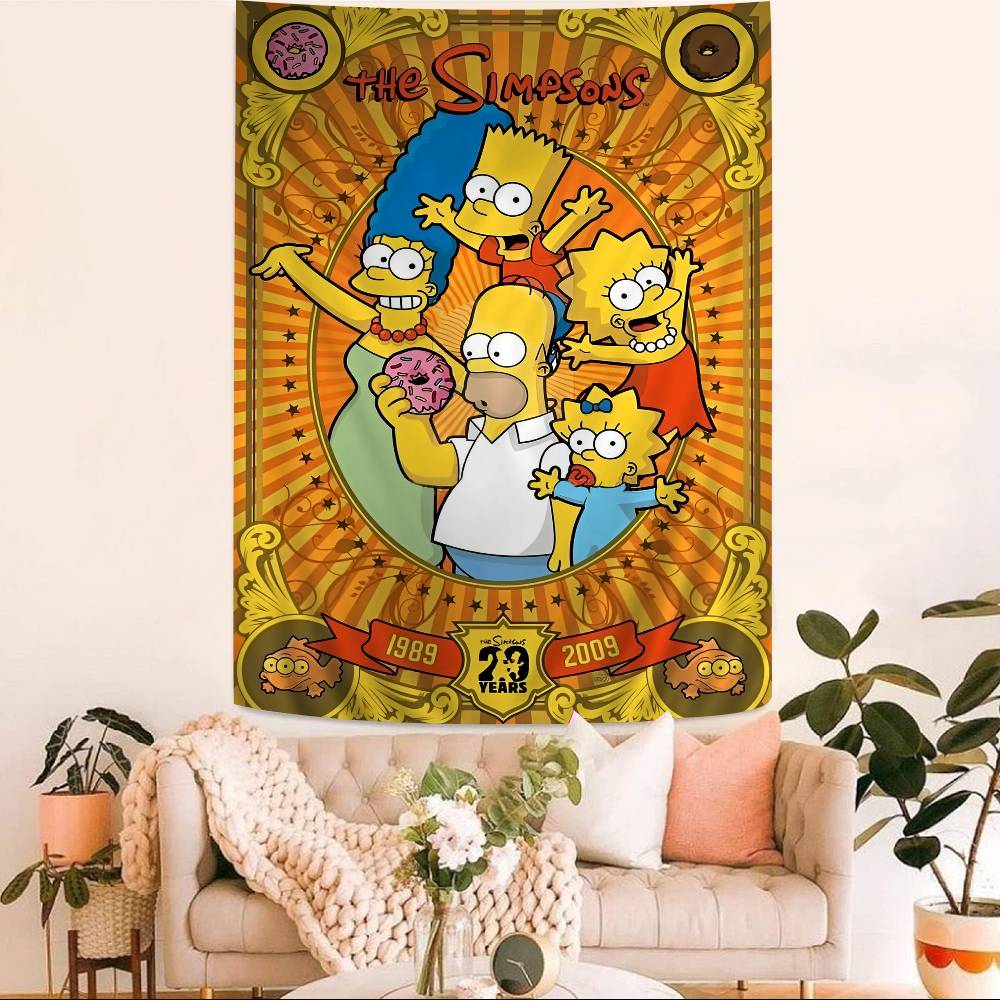 Cartoon TThe Cool SSimpsons Printed Large Wall Tapestry Hanging Tarot Hippie Wall Rugs Dorm Art Home Decor
