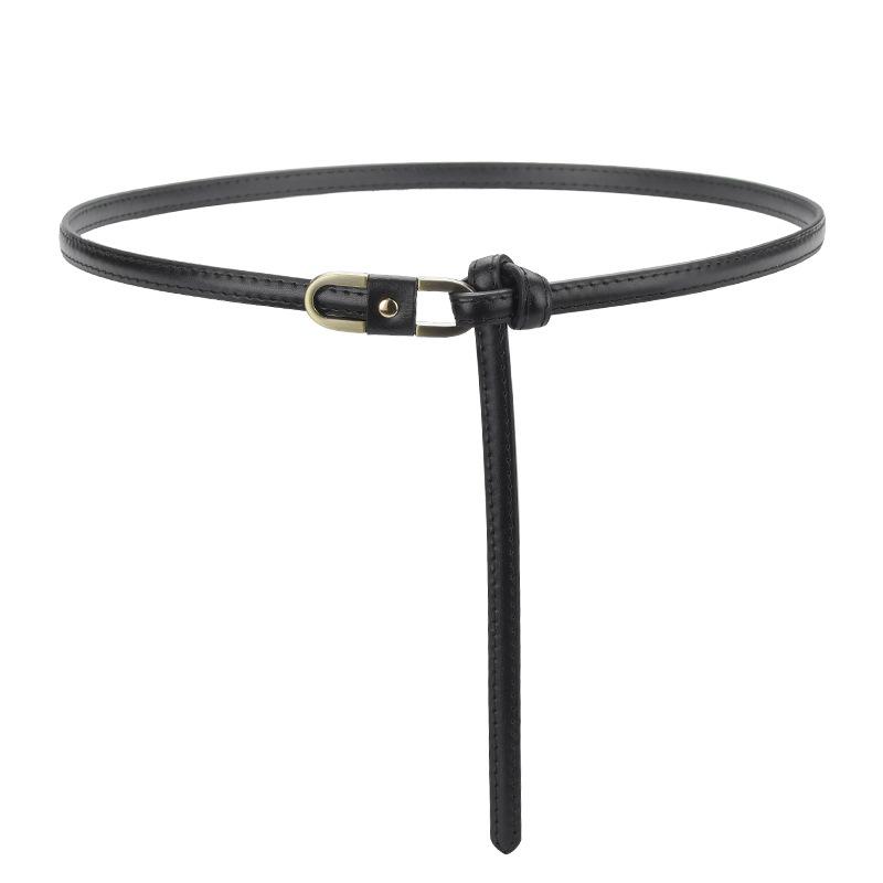 

Slim Belt, Veterinary Leather Decorative Sweater Coat, Versatile Suit Skirt, Fashionable Ins Style, Black Small Belt Trendy 105cm