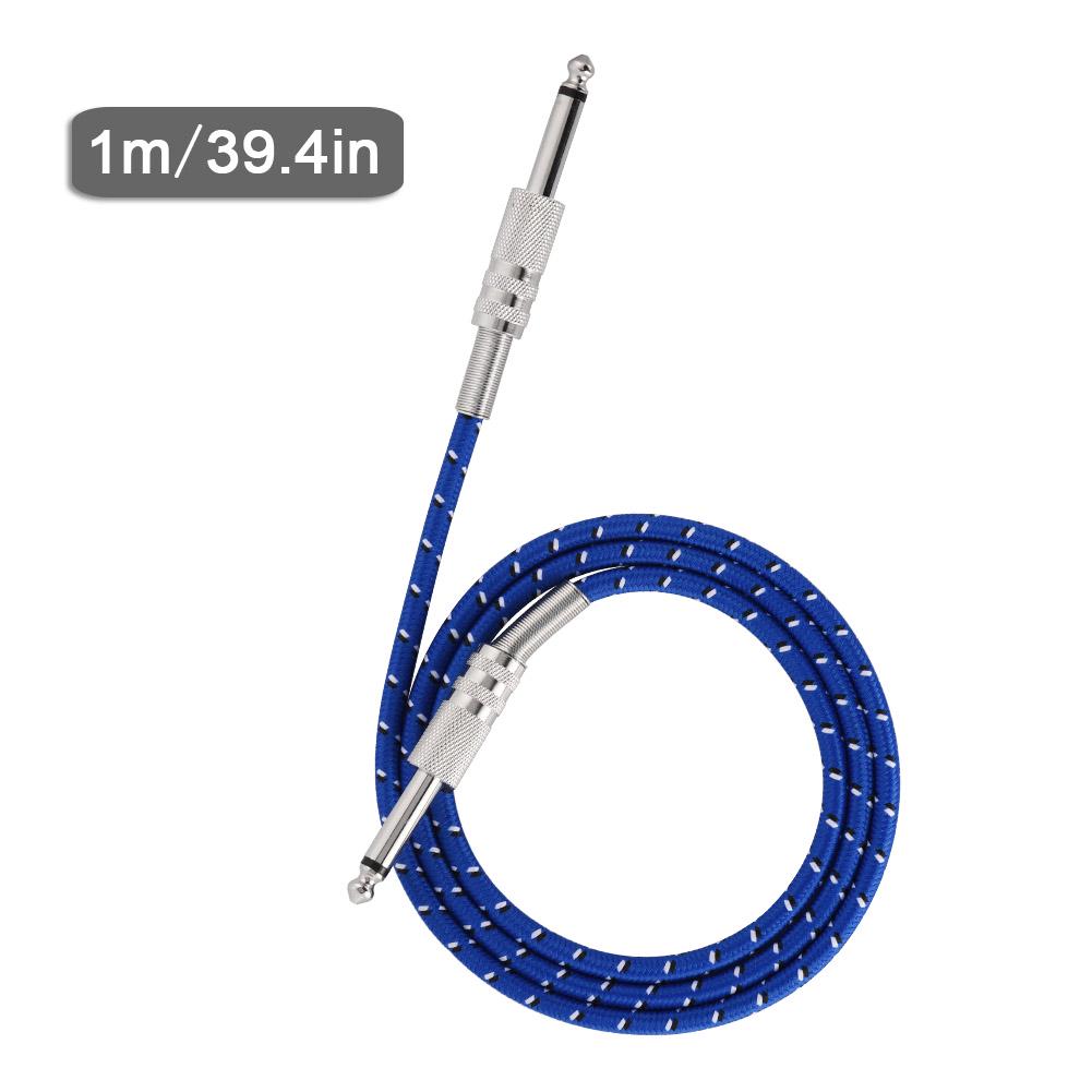 Mono Guitar Cable Male To Male Wire Cord 6.35mm Straight Plug for Electric Instruments 1m