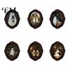 Gothic Refrigerator Magnets Halloween Dark Style Magnet, Retro Oval Photo Holiday Gifts Frame Decorative Magnetic Sticker for Metal