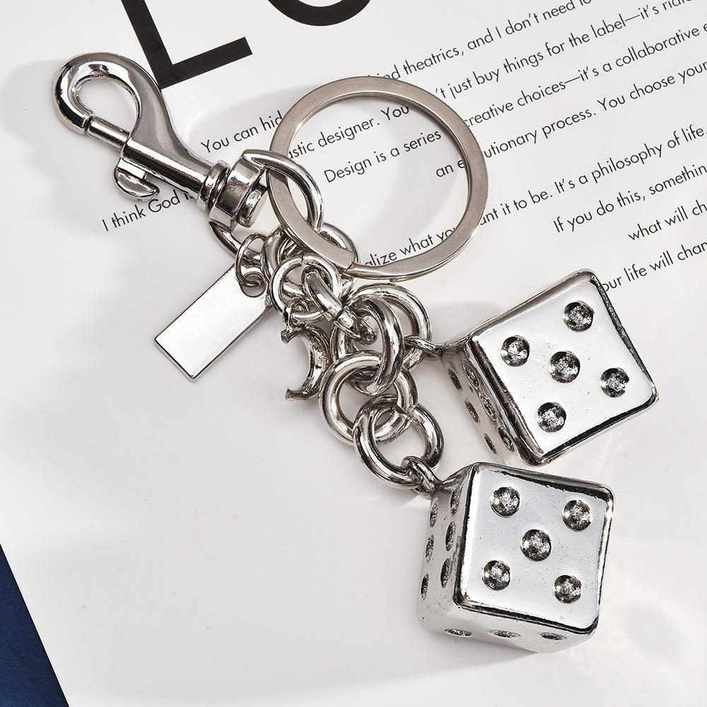 Fashionable Shaped Dice Three-dimensional Keychain