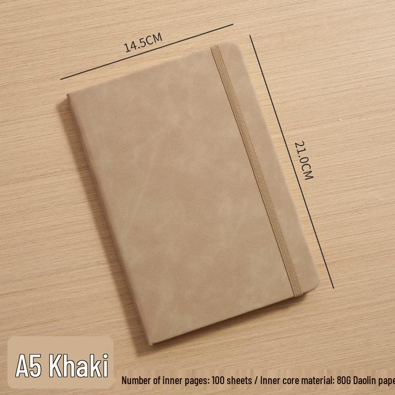 A5 Hardcover PU Strap Notebook - Thickened, Elegant Business Office Diary