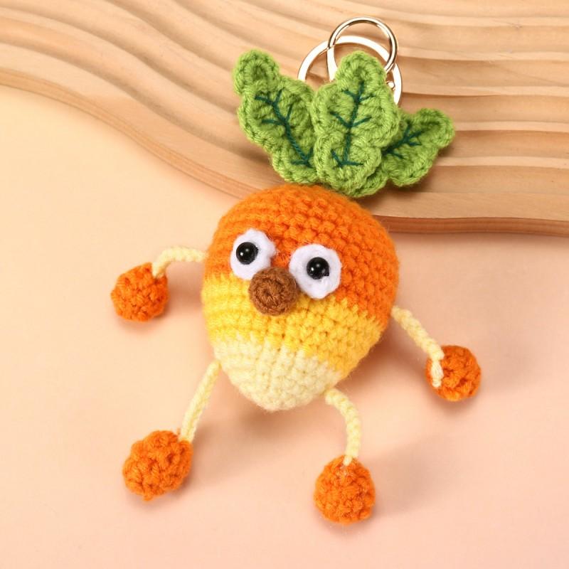Funny Animal Doll Series Knitted Keychain For Bag Pendant Cute Animal Design Crochet Keychain Handmake Gifts Custom Accessories