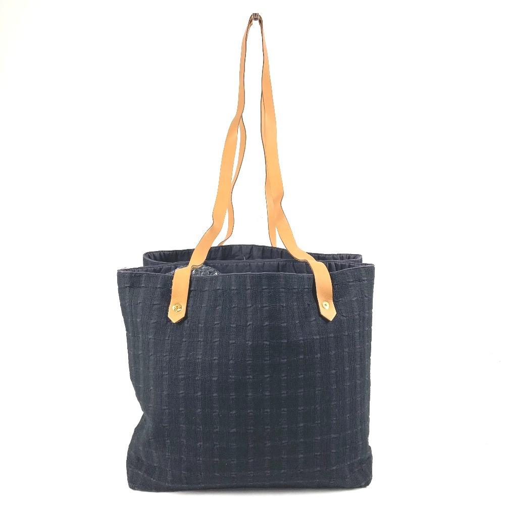 HERMES Amedabaka Badu Posh Bag Tote Bag Shoulder Bag cotton Navy/Navy