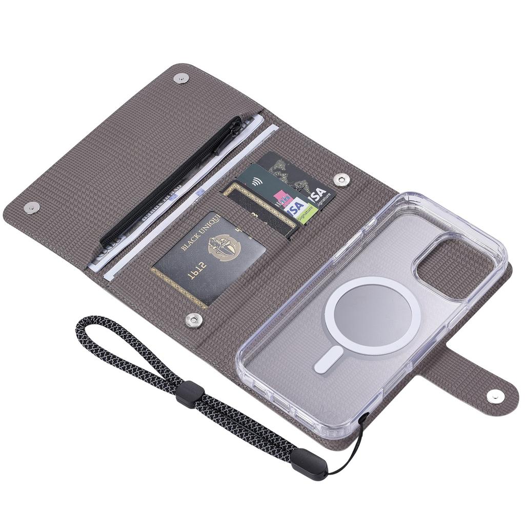 VILI GHB-C Series for iPhone 16 Pro Max Magnetic Case Detachable Leather Clear Phone Cover